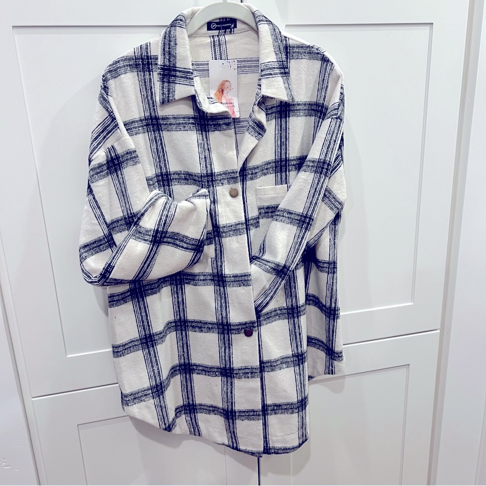 100% cotton print shacket